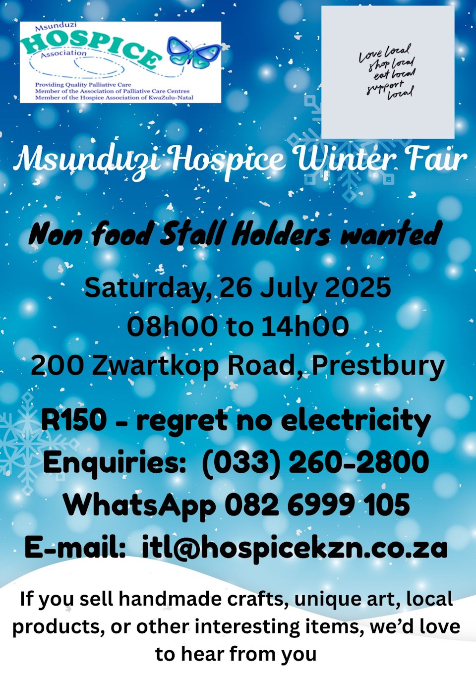26 july 2025 hospice winter fair msunduzi