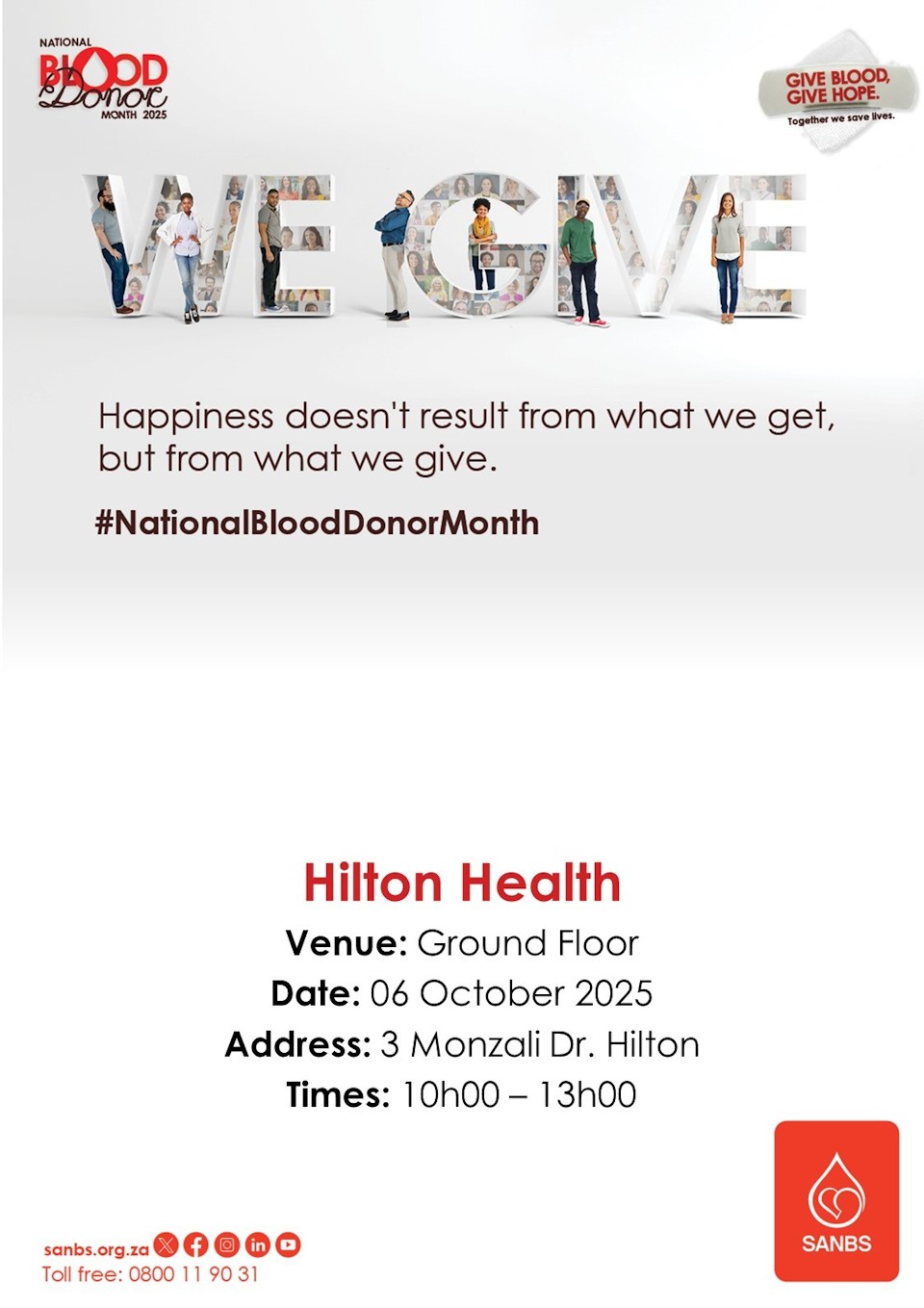 blood drive 6 october hilton
