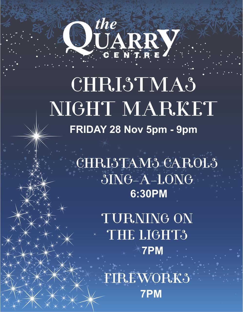 christmas night market at the quarry