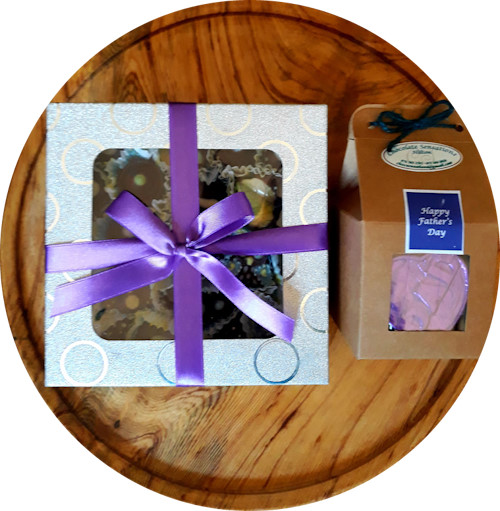 fathers day choc box and mini hamper on platter
