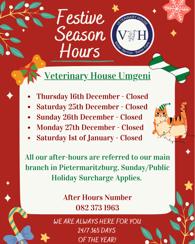 umgeni vet hilton 2021 holiday hours