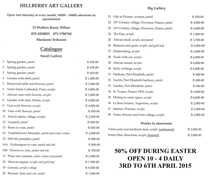 hillberry special pricelist