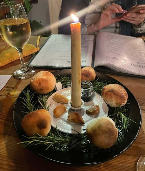 tallow candle appetzer at garlingtons